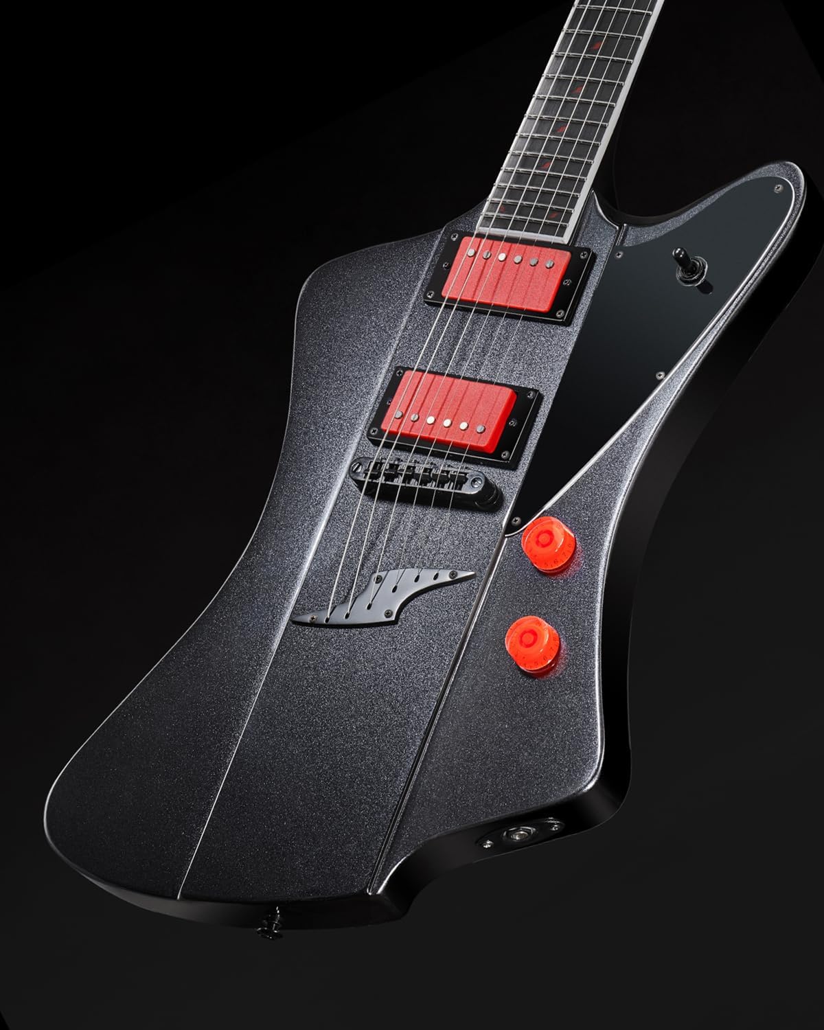 WestCreek Mirage Solid Body Electric Guitar, Mahogany Body, Maple Neck, Ebony Fretboard, Rounded End Frets, Bone Nut, 24 Frets (Black)