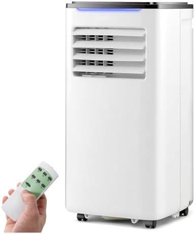 GOFLAME Portable Air Conditioners, 8000BTU Portable AC Unit for Rooms up to 300 Sq.Ft with Cool, Fan, Dry & Sleep Mode, Timer, Remote Control & Window Vent Kit, 3-in-1 Portable AC for Bedroom