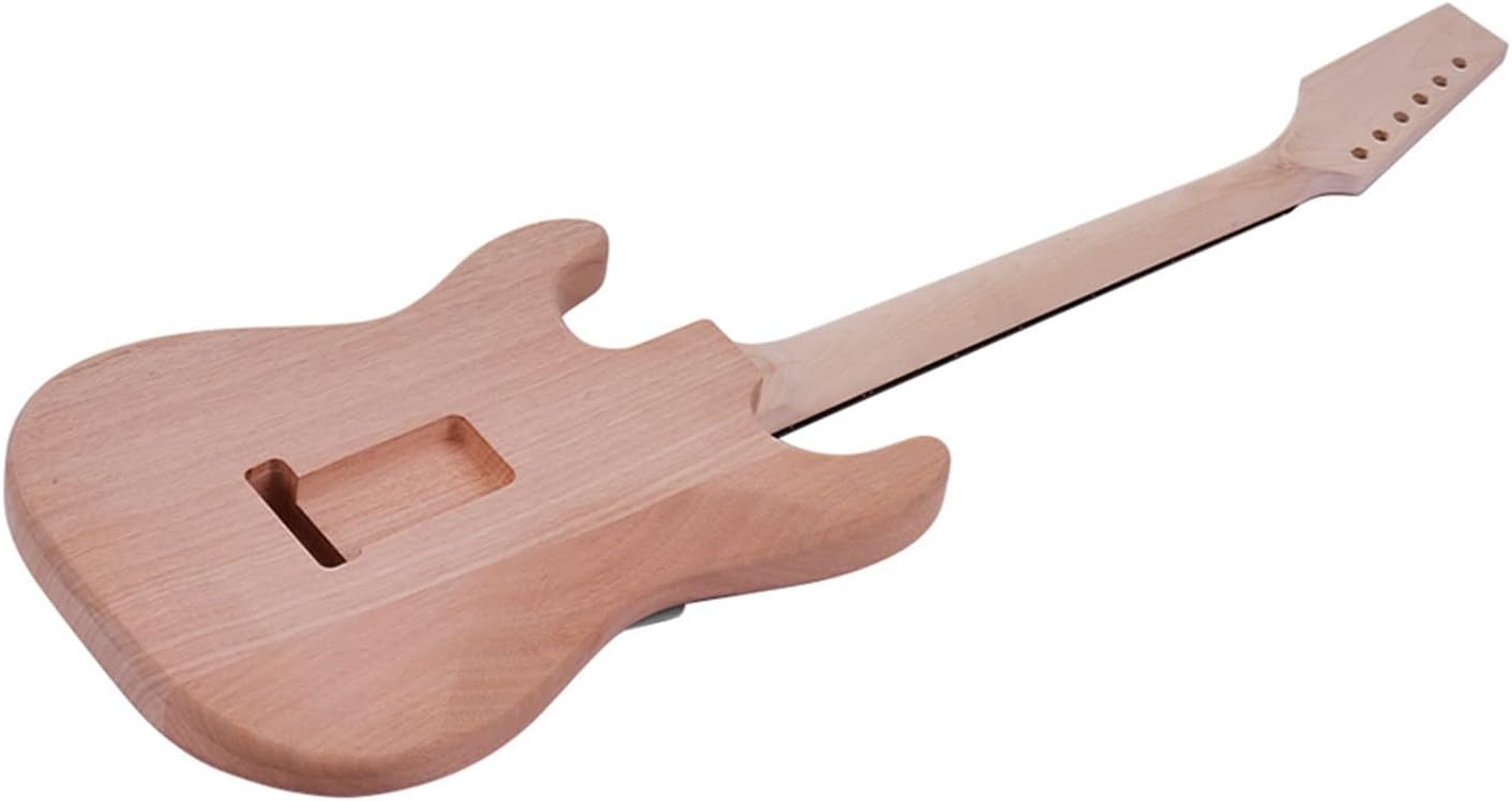 DIY Electric Guitar Kit for ST Style Unfinished DIY Electric Guitar Kit Mahogany Body Maple Guitar Neck Rosewood Fingerboard