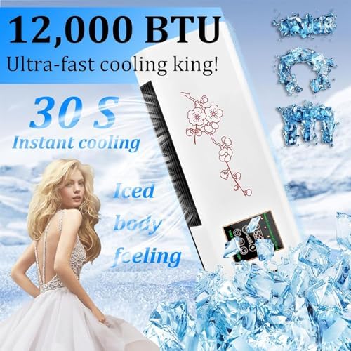 Climafy Portable Ductless Air Conditioner, Wall Mounted Split Max Air Conditioner, Mini Split Ac/Heating System Super Quiet Fast Cooling/Heating for Bedroom Living Room B 1PCS