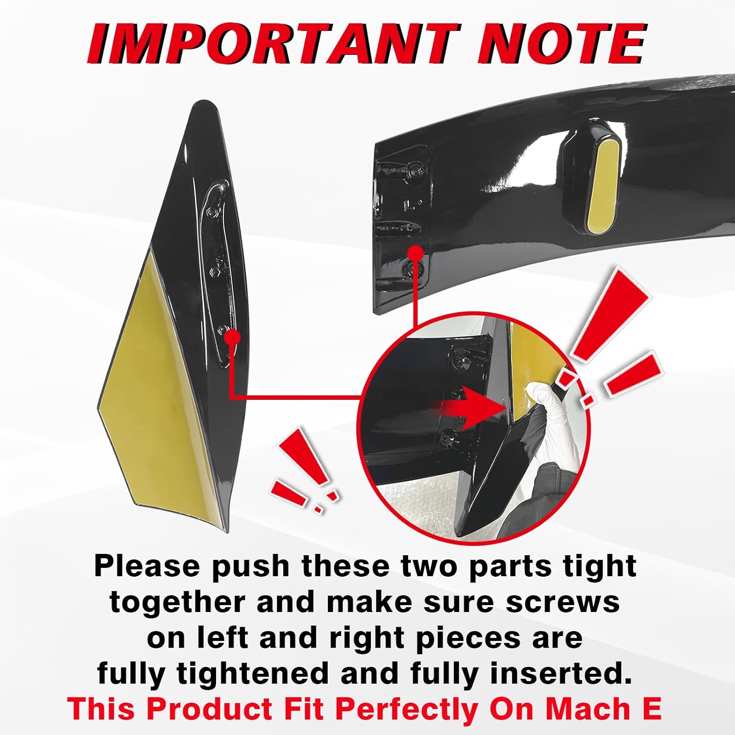 AOSKonology for Mach E GT Style Roof Spoiler Wings Compatible with 2021-2024 2025 Mustang Mach-E Exterior Accessories (Carbon Fiber)