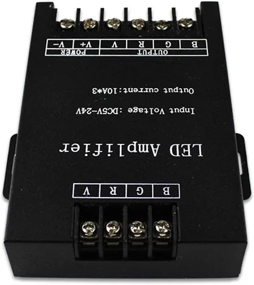 DC5V-24V Power Amplifier LED Light Strip Color Controller 12V30A Signal Aluminum/Black Repeater 360W(Silver)