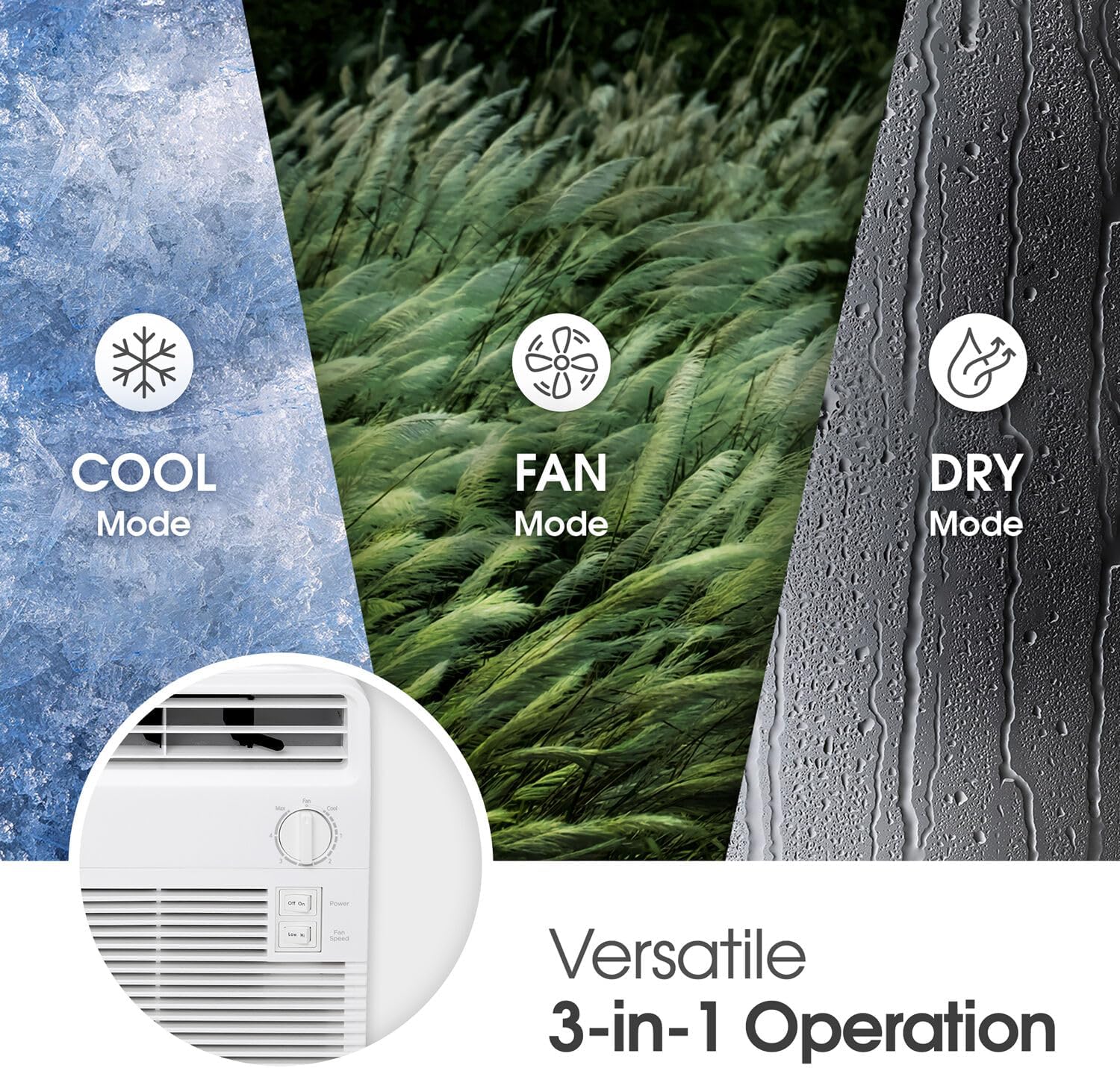 LG 5,000 BTU Window Air Conditioner, Cools 150 Sq.Ft. (10' x 15' Room Size), Quiet Operation, 2 Cooling & Fan Speeds, 2-Way Air Deflection, Washable Filter, 115V