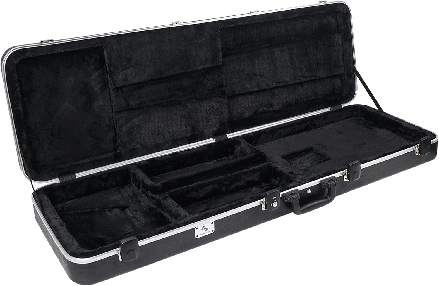 Sound Town Lightweight ABS Road Case for Electric Bass Guitar with TSA Approved Locking Latch and EPS Foam Plush Interior (STBC-500)