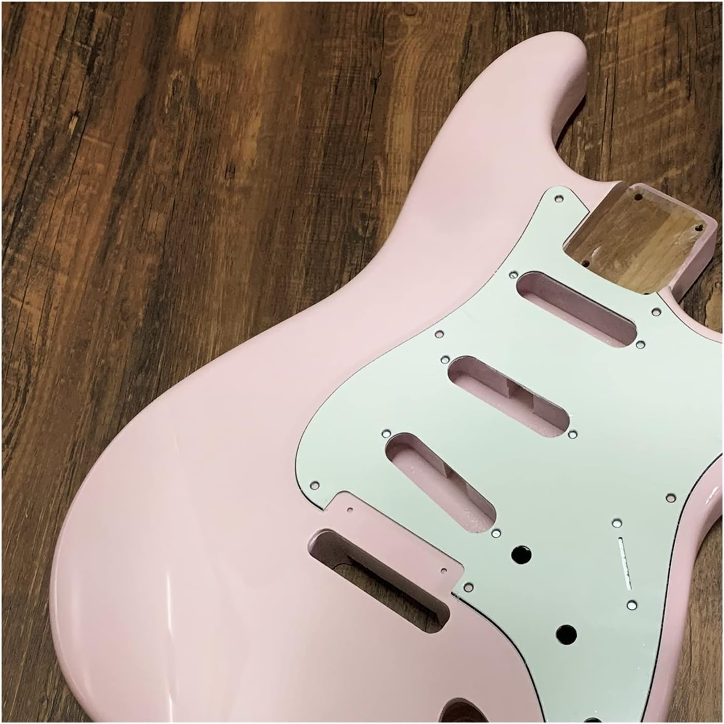 Unfinished Guitar Kit Electric Guitar Body North American Alder Guitar Semi-Finished Manual DIY Guitar Barrel Replacement Guitar Accessories Handmade ​Guitar Body (Color : Shell Powder)