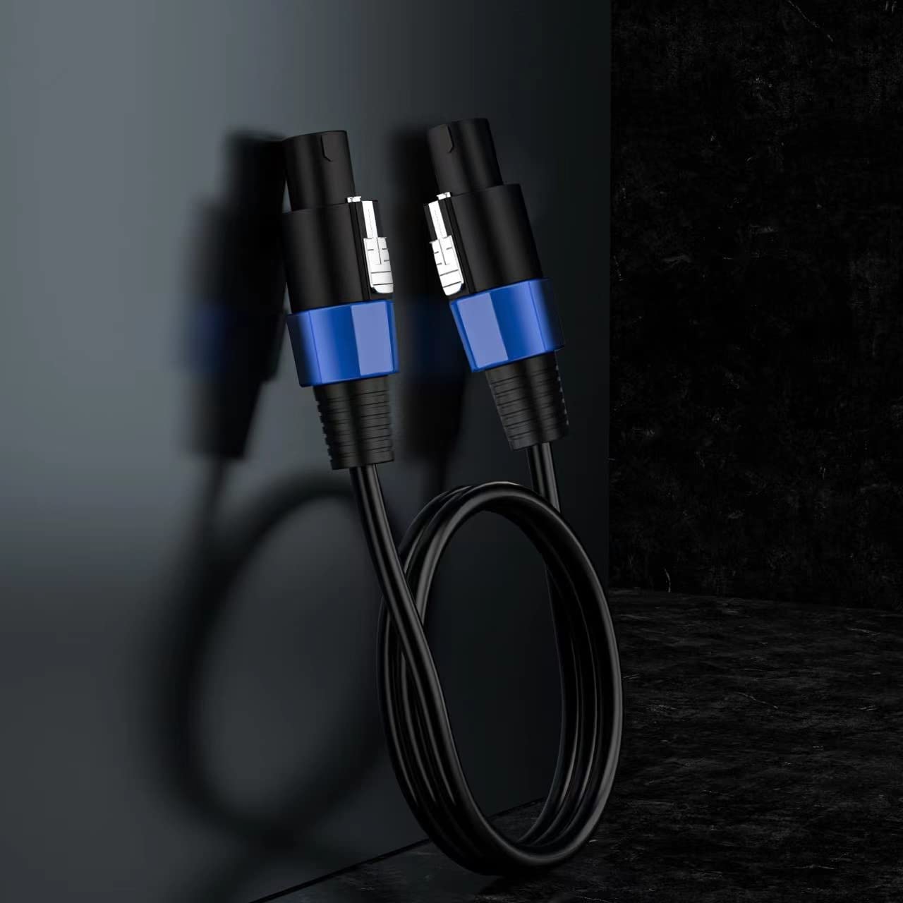 2-Pack 100 Feet Audio Speakon to Speakon Cable, Professional 12AWG Guage Wire Audio Speaker Cable with Twist Lock