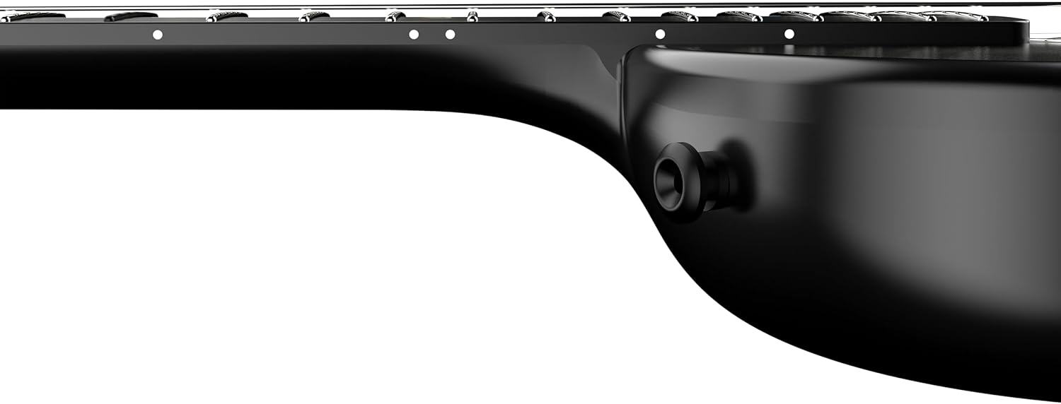 Natasha Carbon Fiber Acoustic Guitar, 38-inch Steel-string Guitarra,Durable 6-string Ultra-thin Guitar for Beginners (Black)