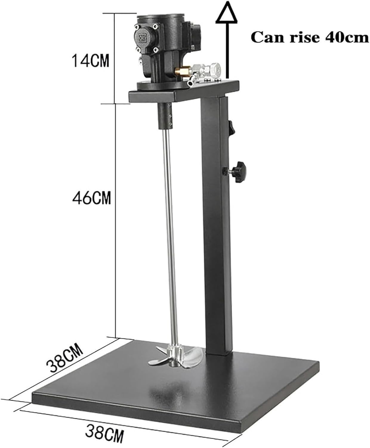 Pneumatic Paint Mixer, 5 Gallon 1/8HP Air Agitator, Paint Mix Machine with Stand, Height Adjustable, Mix Tool for Viscous Liquid Ink Dye,Stainless Steel Blade,Aluminum Alloy Blade(Aluminum Alloy Blade