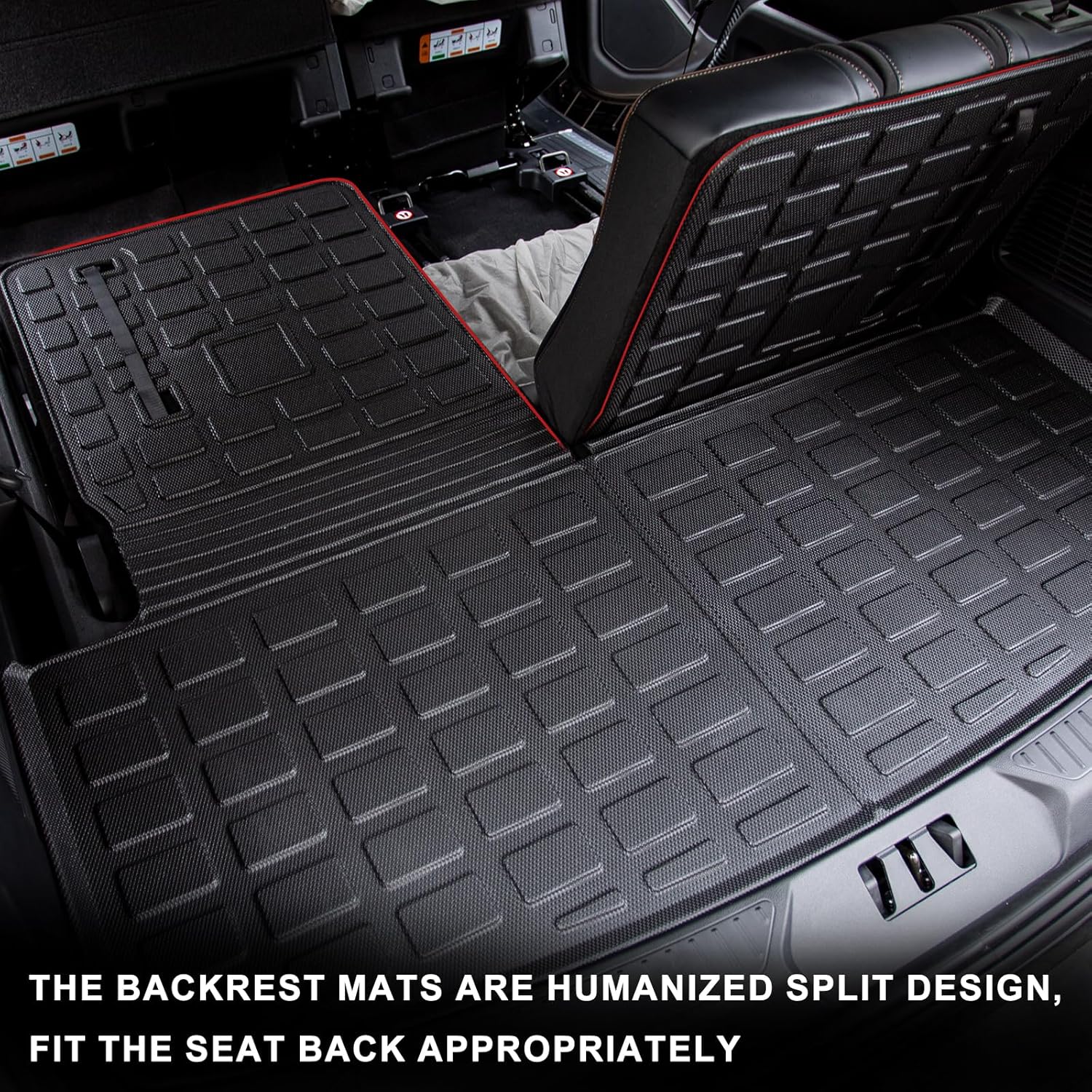 Floor Mats Compatible with 2020-2026 Ford Explorer 6 Seat Trunk Mat Cargo Liner TPE Back Seat Cover Protector 2025 Explorer Accessories (Fit 6 Seat,Trunk Mat with Backrest Mats+Floor Mats)