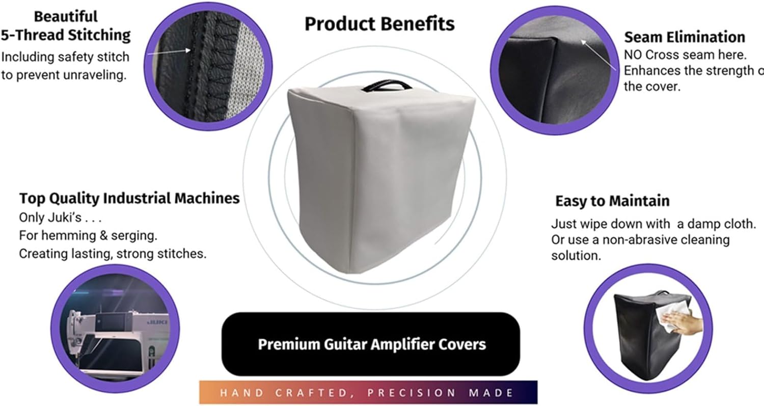 DCFY Guitar Amplifier Cover for DVMark Neoclassic 212 Amp | Premium Waterproof Cordura or Synthetic Leather Fabric | Customize Color, Padding & Pocket Options | U.S. Made