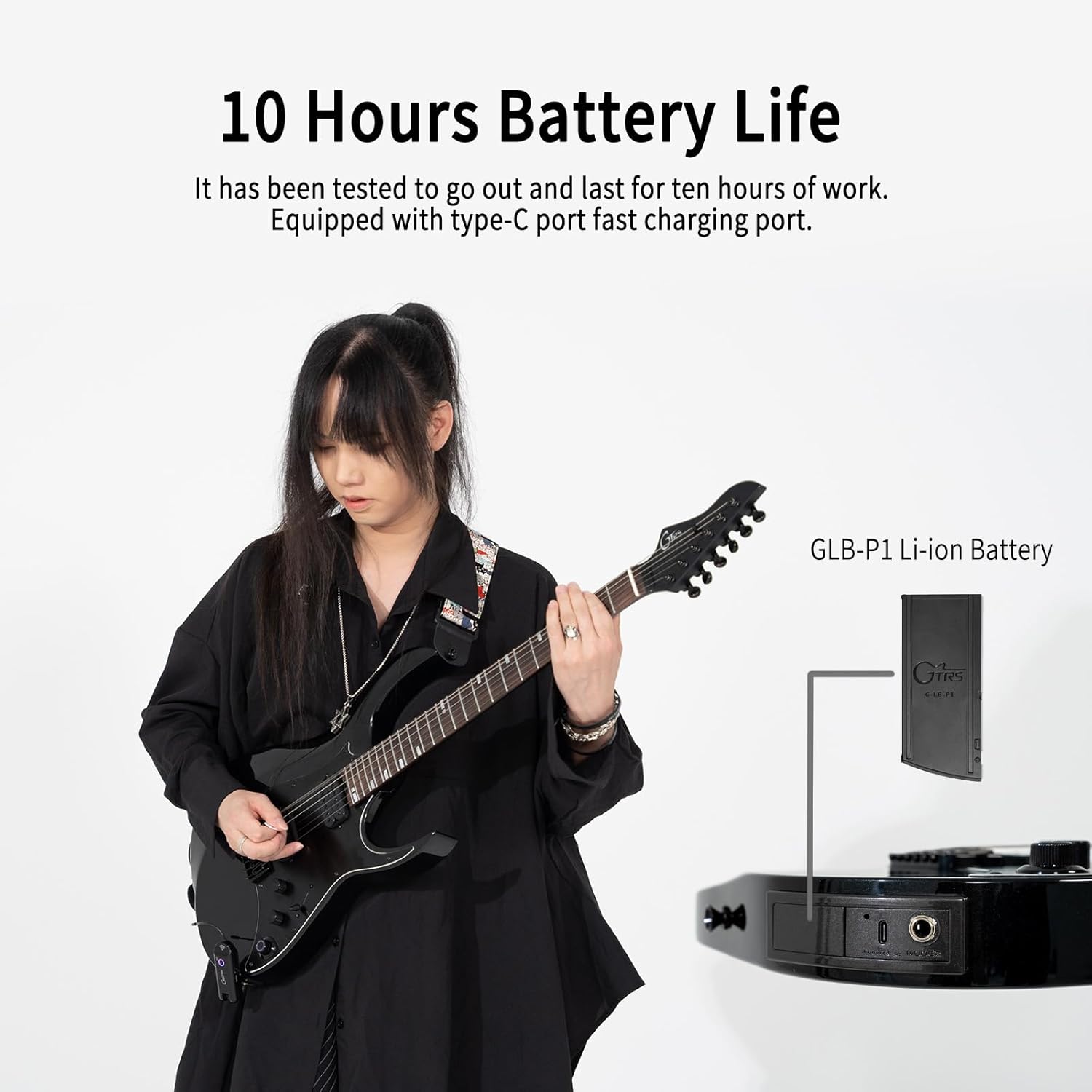 GTRS M800 Smart Electric Guitar Kit With Effects, Practice Guitar Intelligent System With HH Pickup, 80s Loop, 40 Drummer, 10H Bettaty Life, 6 Strings, Right Hand