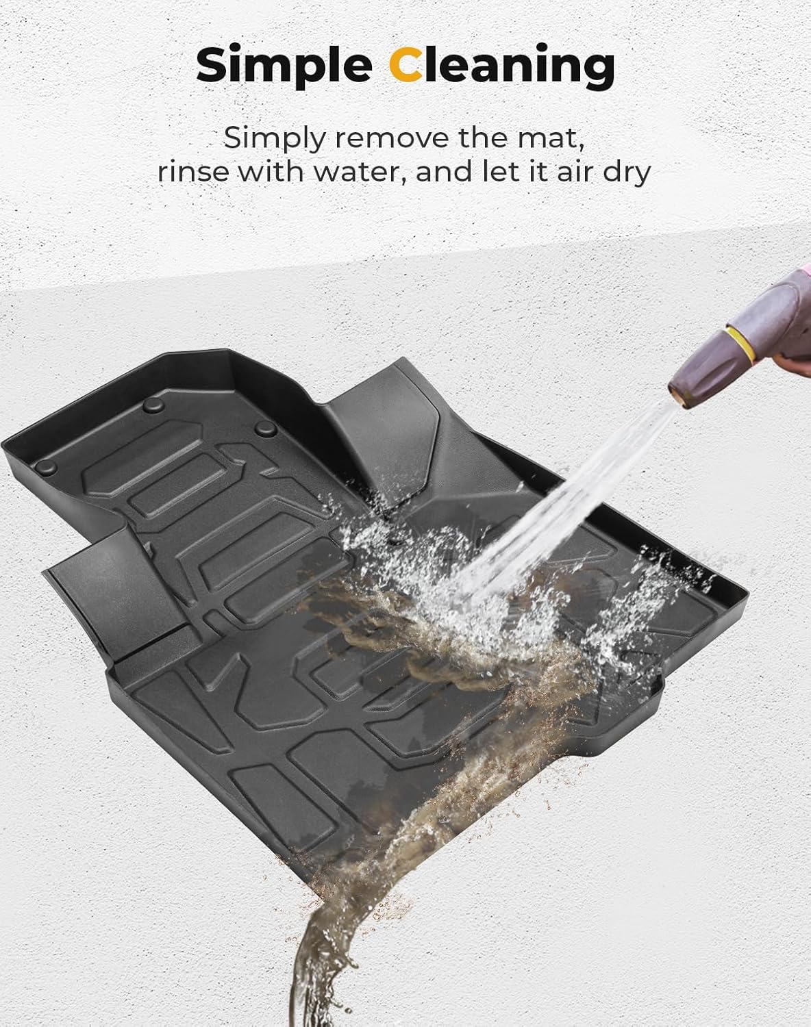 KEMIMOTO 2020-2025 PRO XP Floor Mats Liners Front TPE Anti-Slip Floor Mat All Weather Protection Accessories Black Compatible with Polaris RZR PRO XP 2020-2025