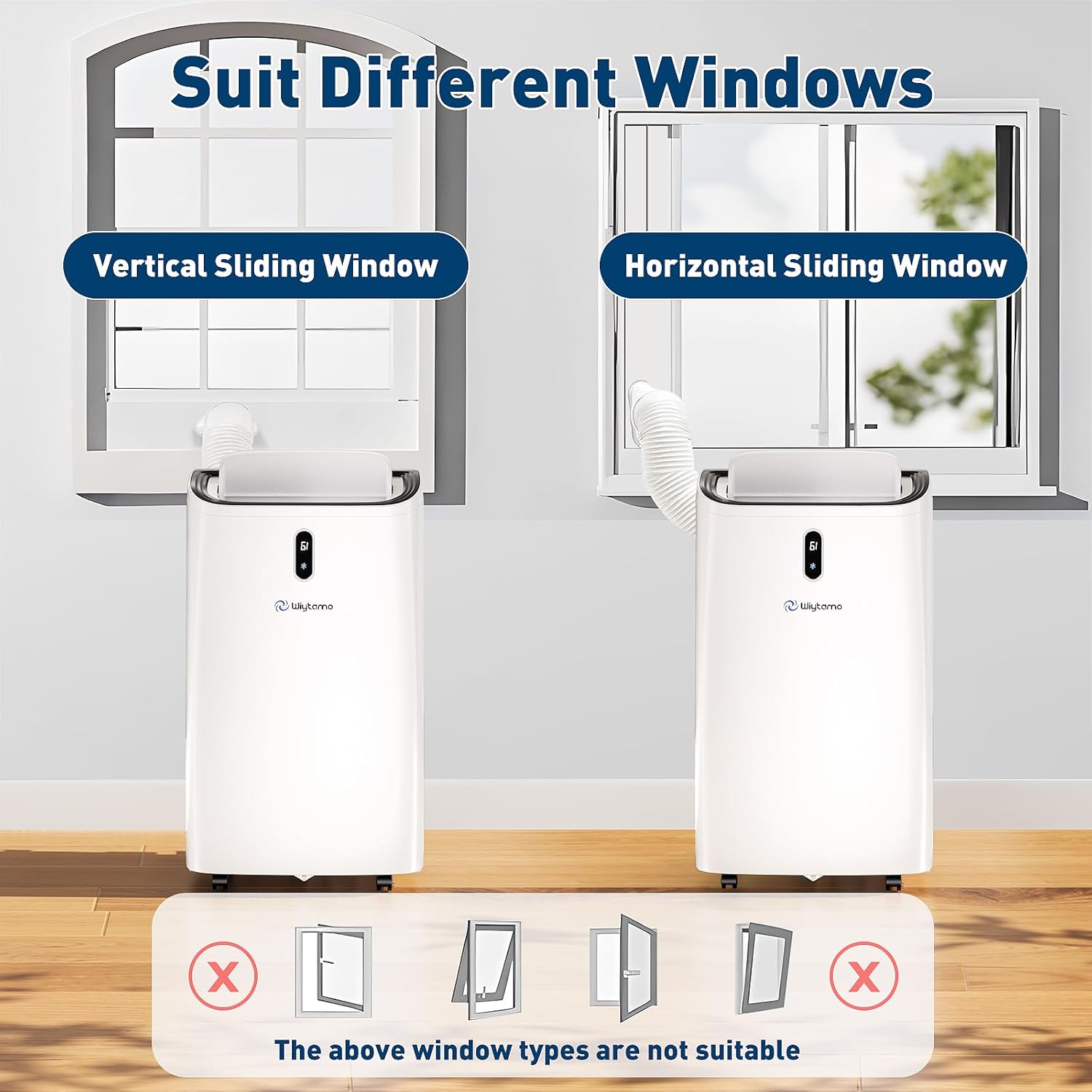 14,000 BTU Portable Air Conditioners Cool Up to 700 Sq.Ft, Cool, Heat, Dehumidifier & Fan 4 in 1 Air Conditioner for Room, Portable AC Unit with Remote/Sleep Mode/Auto Swing Fans/Self Evaporation