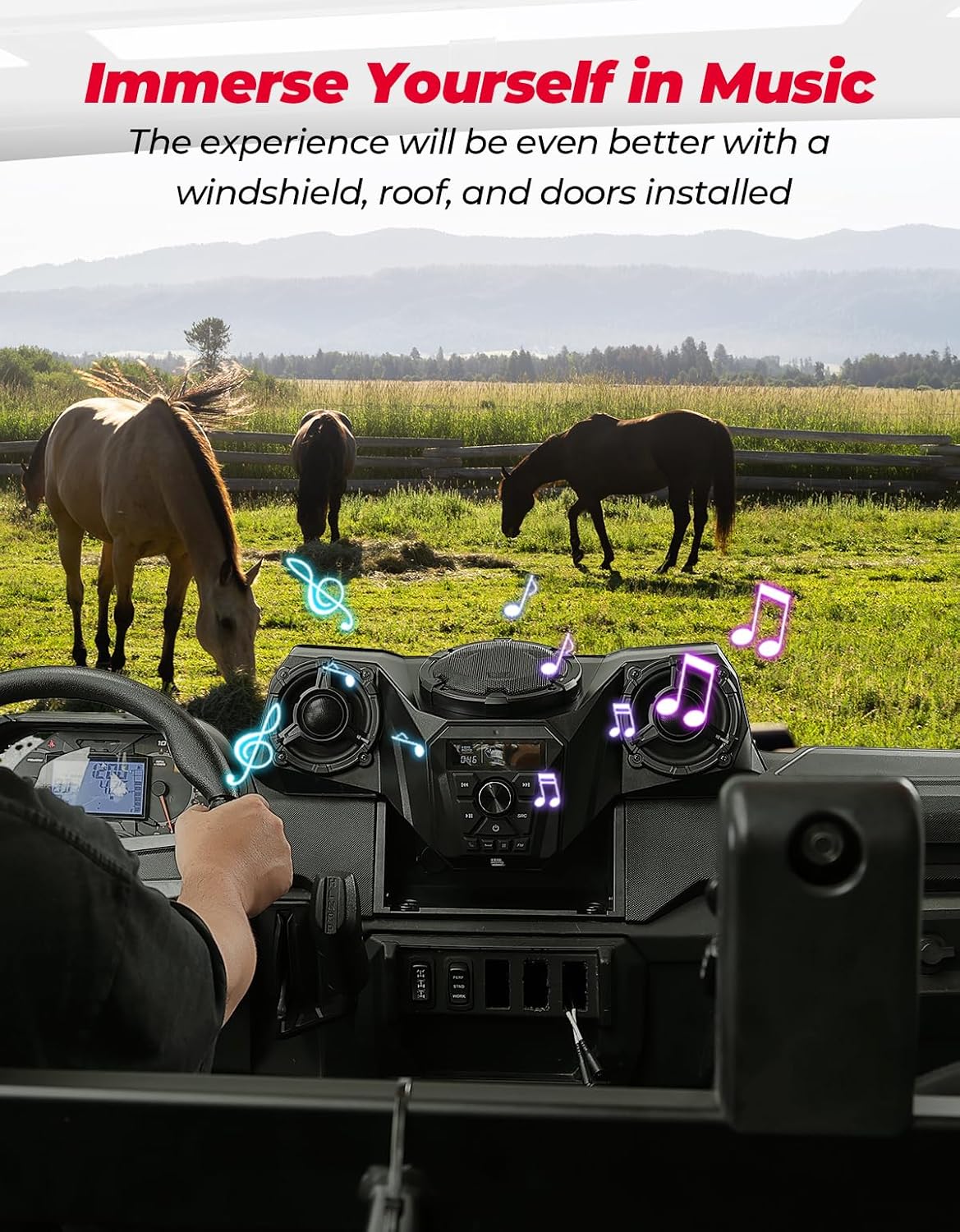 KEMIMOTO UTV 3-Speaker Audio Kit with 5.25