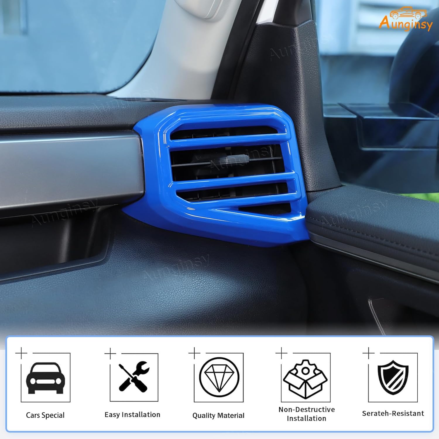 Car Center Console Air Outlet Cover Kit Compatible with Toyota Tundra 2022 Sequoia 2023 Center Console Side Air Outlet Trim Cover Center Console Air Outlet Vent Panel Decor Frame Protect Accessories