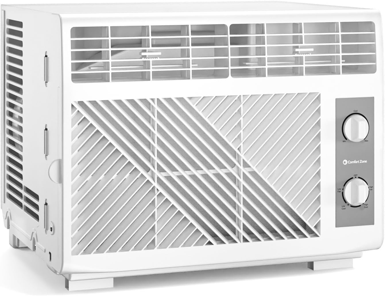 Comfort Zone Window Mounted Room Air Conditioner, 5,000 BTU, 7 Temperature Settings, 2 Fan Modes, Cool up to 150 Sq. Ft., Washable Filter, White