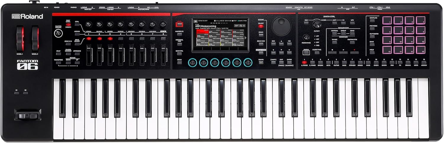 Roland FANTOM-06 | 61-Note Synthesizer Keyboard | Thousands of Electronic & Acoustic Sounds | ZEN-Core & SuperNATURAL Technologies | Lightweight & Durable | Deep Onboard Sampling | DAW Integration