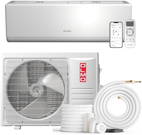 OLMO 24,000 BTU Ductless Mini Split Air Conditioner & Heat Pump – 19.5 SEER2 – 16FT Installation Kit Included – 230V Inverter System – Pre-Charged with R-32