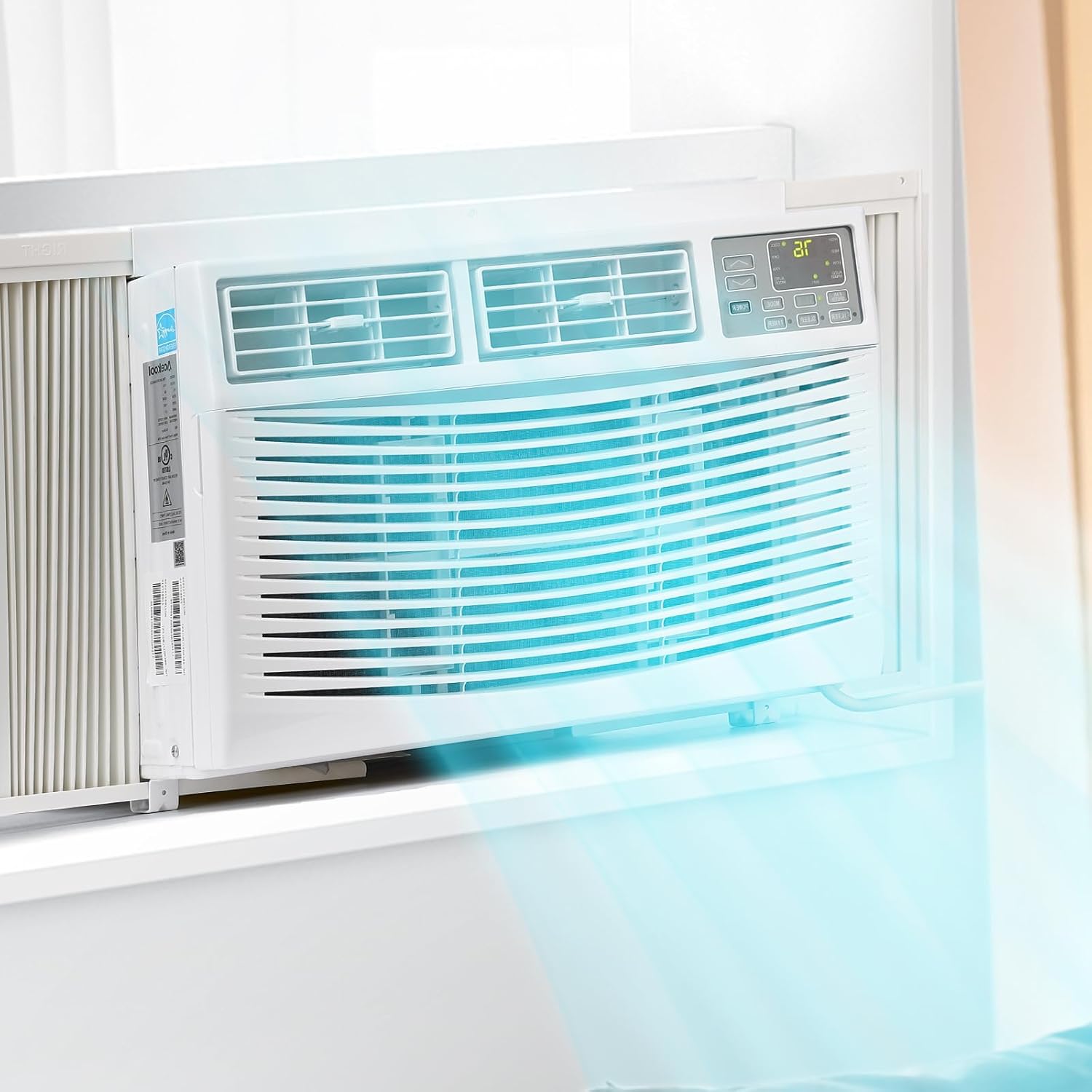 WiFi Enabled Window Air Conditioner, 8000 BTU Windows AC for Room up to 350 sq ft with Remote Control, Easy Kit for Medium Rooms, Living Room, Office