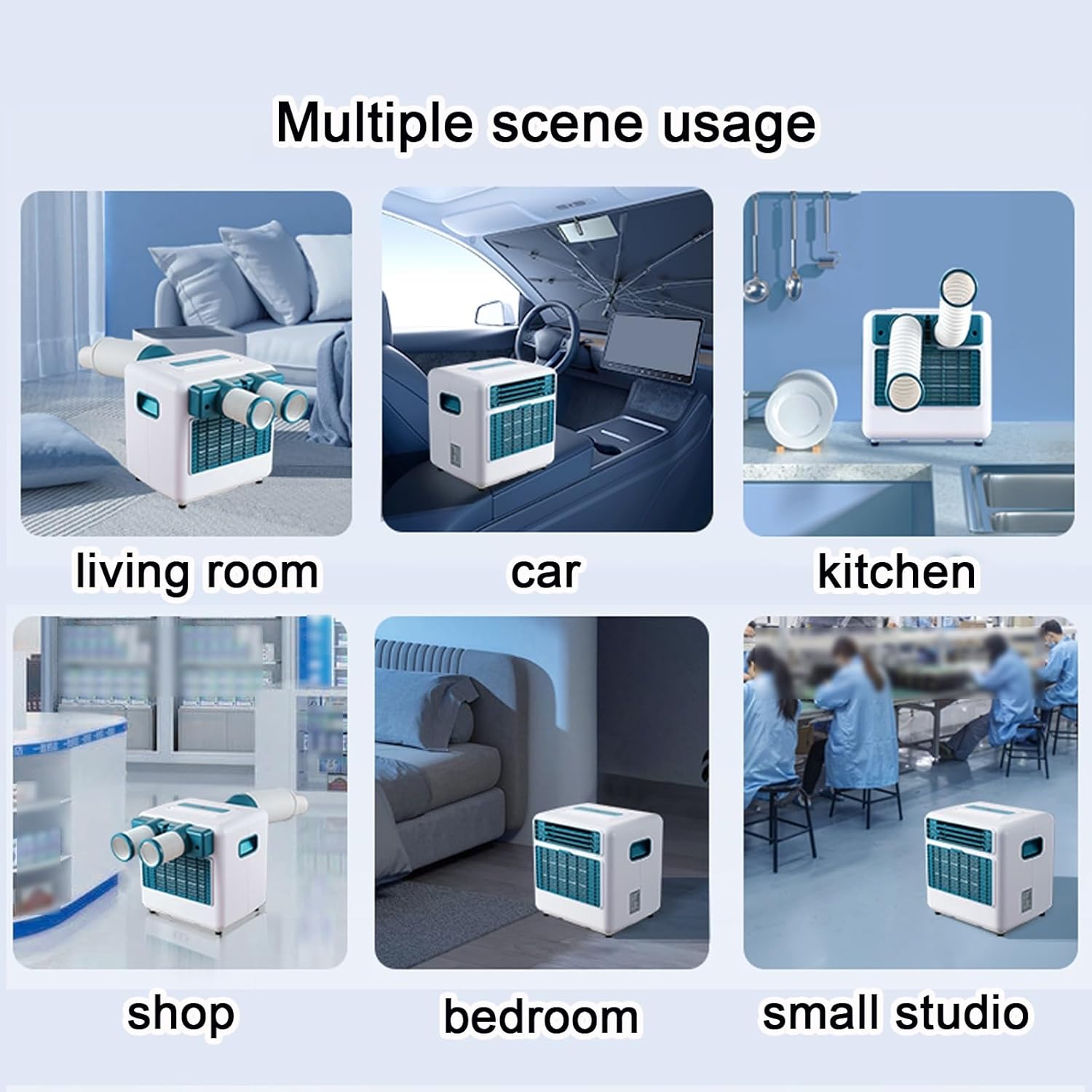 Portable Camping Air Conditioner Small Air Cooler with Remote Control and Timer Compressor Refrigeration for Room Bedroom Office Outdoor, 220V