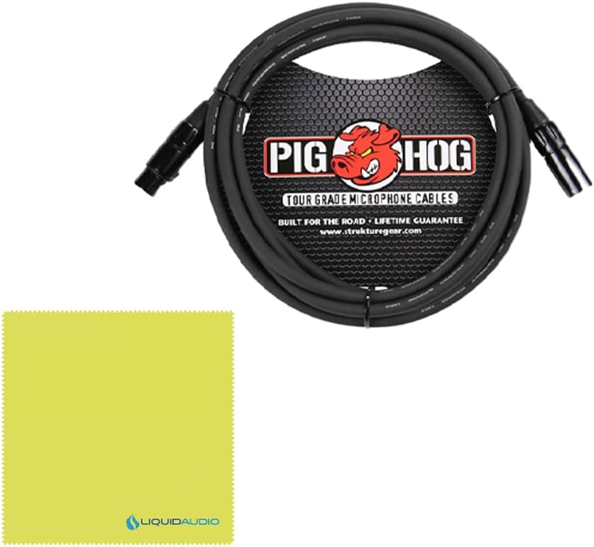 Radial Bigshot ABY True Bypass Switcher Bundle with Pig Hog 10ft Microphone Cable and Liquid Audio Instrument Polishing Cloth - ABY Pedal, Amp Switcher Pedal