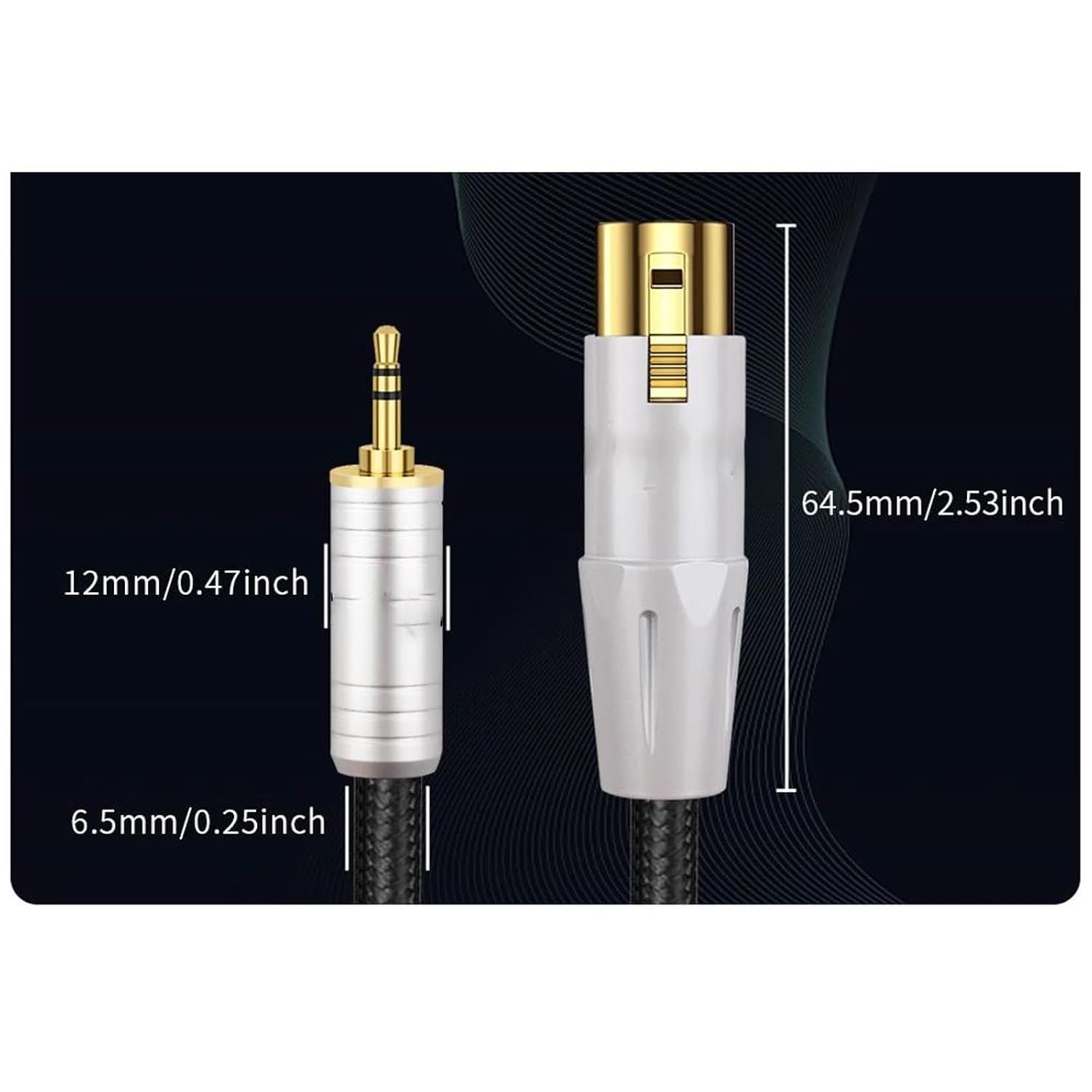 Guitar Audio Cable 3.5mm to XLR 3-Pin Female Microphone Cable XLR to AUX Adapter 3.5 for Speaker Guitar Mixer Amplifier Computers(2m)