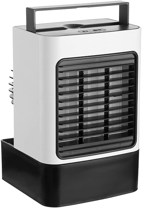 Portable Air Conditioners, Mini Air Conditioner Evaporative Air Cooler, 3 Speeds Rechargeable Fans for Room Office Outdoor Car Camping Tent (Color : White)