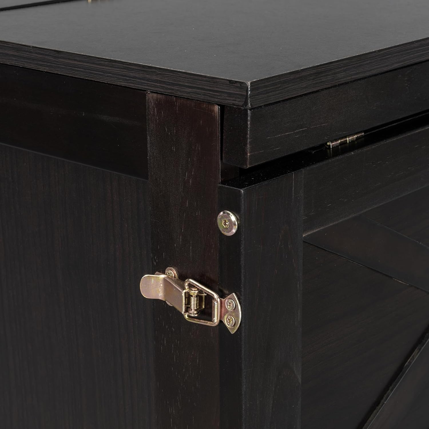 Merax Queen Size Murphy Bed Cabinet with Charging Station and Storage Drawer, Wooden Foldable Platform Bed Frame for Home Office Small Room, Brushed Espresso