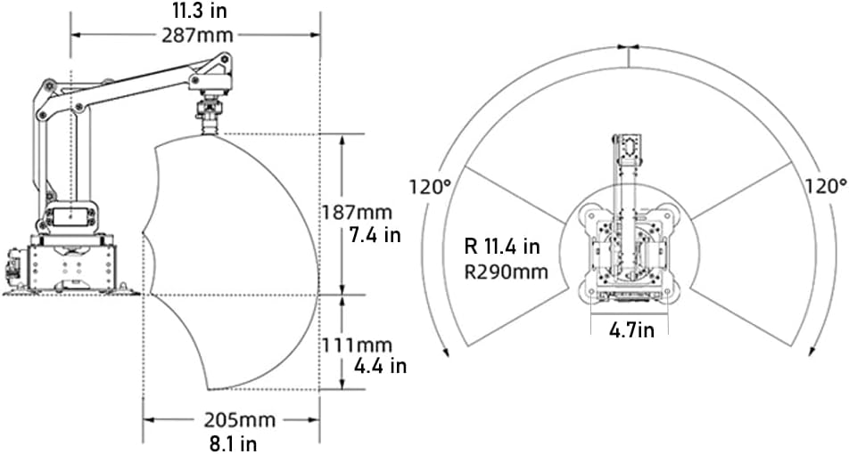 MaxArm Robot Arm with Secondary Development ESP32 Open Source Programming Robot Arm with Glowing Ultrasonic, Color, Touch, Sound, Light, Digital Tube Sensors Kits, Vision Module, PS2 Handle