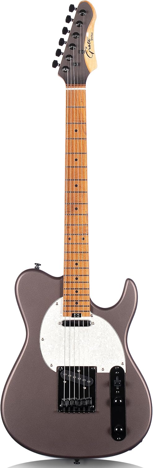 Solid Electric Guitar GTLM-4 Metallic Finish Poplar Body Maple Neck Maple Fretboard(GTTL-02-coffee color)