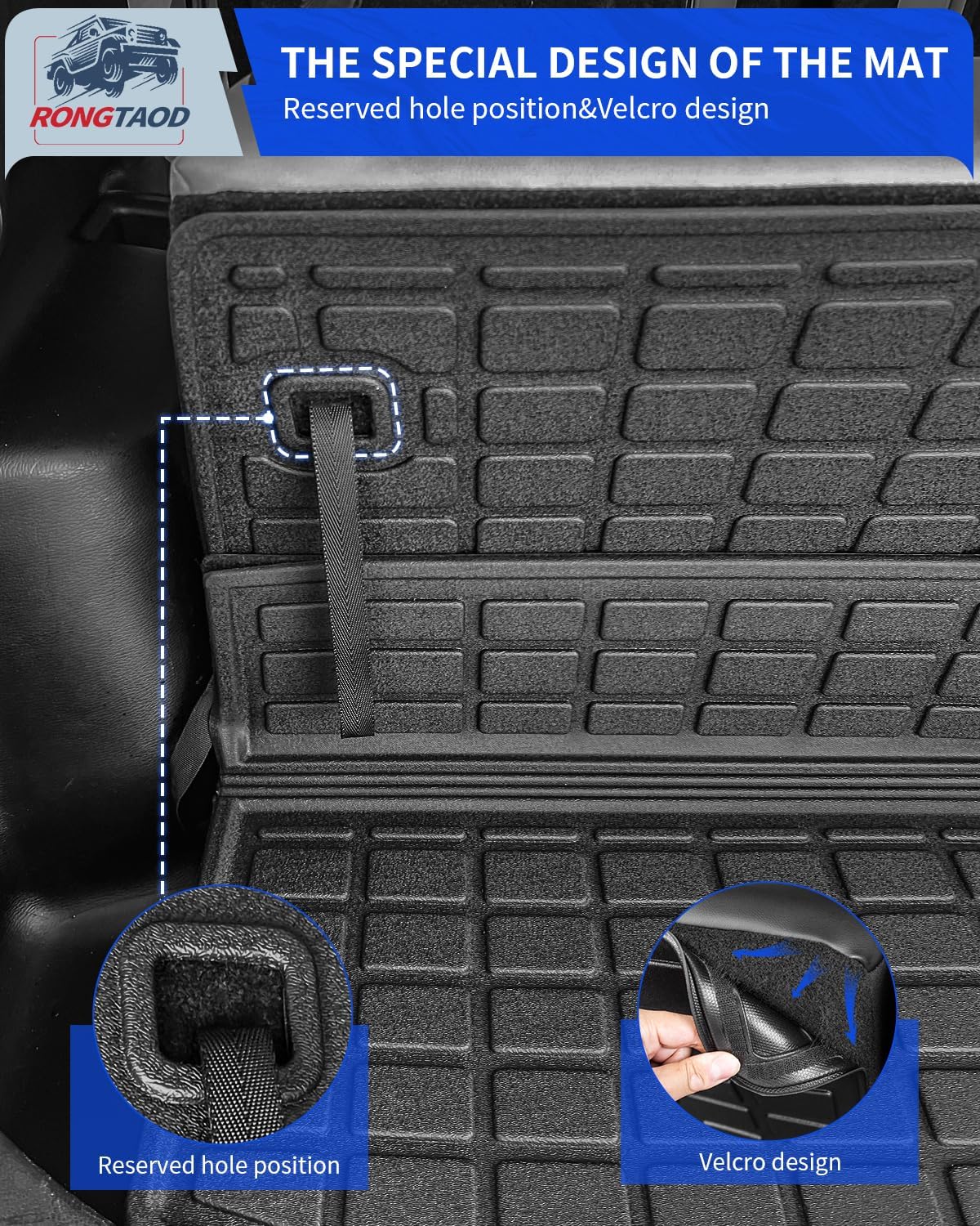 Rongtaod Floor Mats Compatible with 2022-2025 Mitsubishi Outlander 7 Seats Cargo Mat Trunk Mat Cargo Liner Back Seat Cover Protector 2024 Outlander Accessories (Trunk Mat+Backrest Mats+Floor Mats)