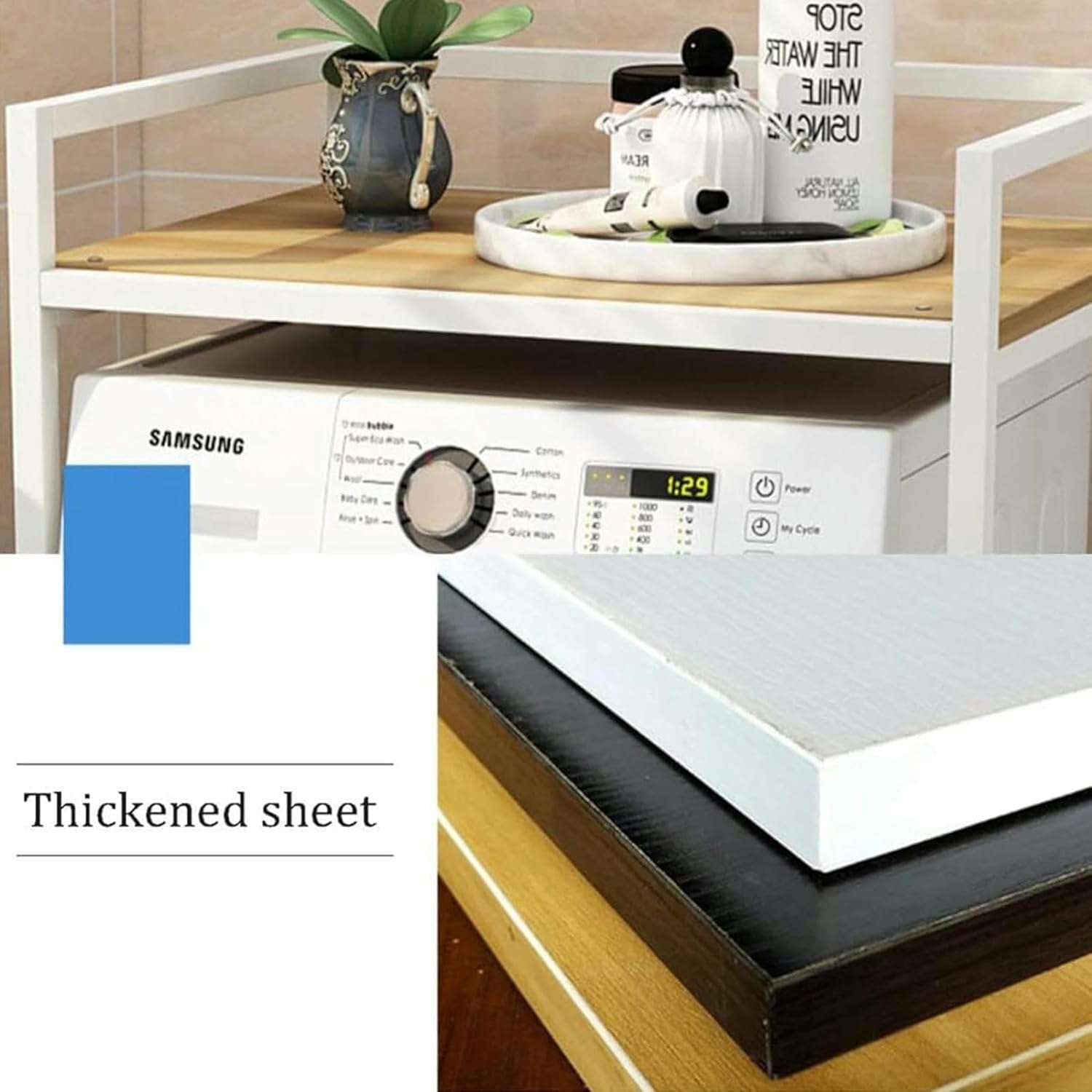 Storage Rack Above Washing Machine Washing Machine Cabinet Standalone Washing Machine Rack Drum Washing Machine Storage Rack for Bathroom Kitchen Balcony Laundry Room D,75 * 65 * 1