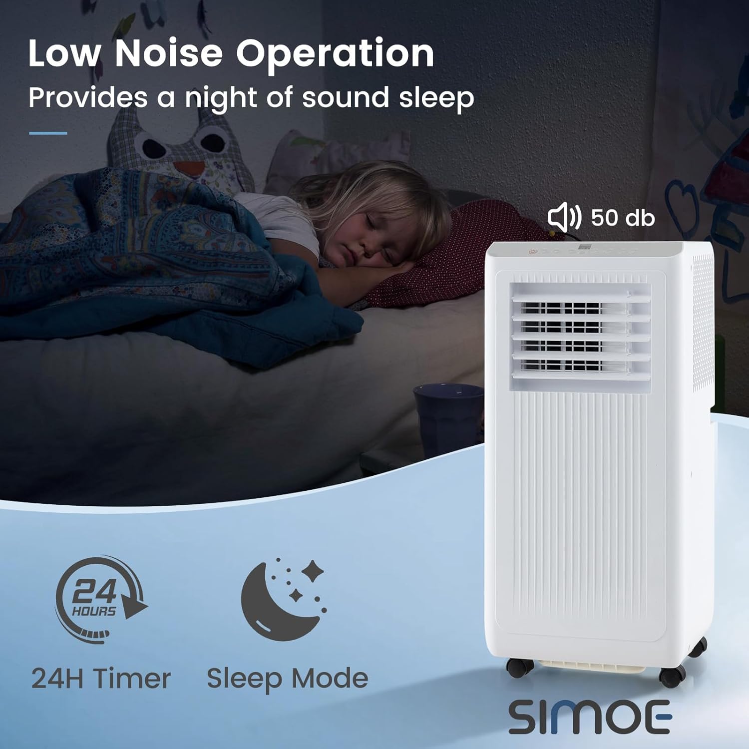 SIMOE Portable Air Conditioner, 10000 BTU Portable Ac Unit with Remote Control, Digital Display, Installation Kit, Sleep Mode, 24H Timer, AC Unit for Bedrooms Up to 350 Sq.Ft, White (10000 BTU)