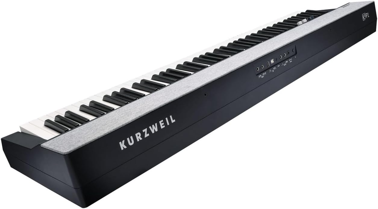 Kurzweil KaP1-88-Key Fully-Weighted Hammer Action Portable Digital Piano with 28 Flagship Voices + Power Supply + Sustain Pedal + ST-C1 Chrome Stand (Black)