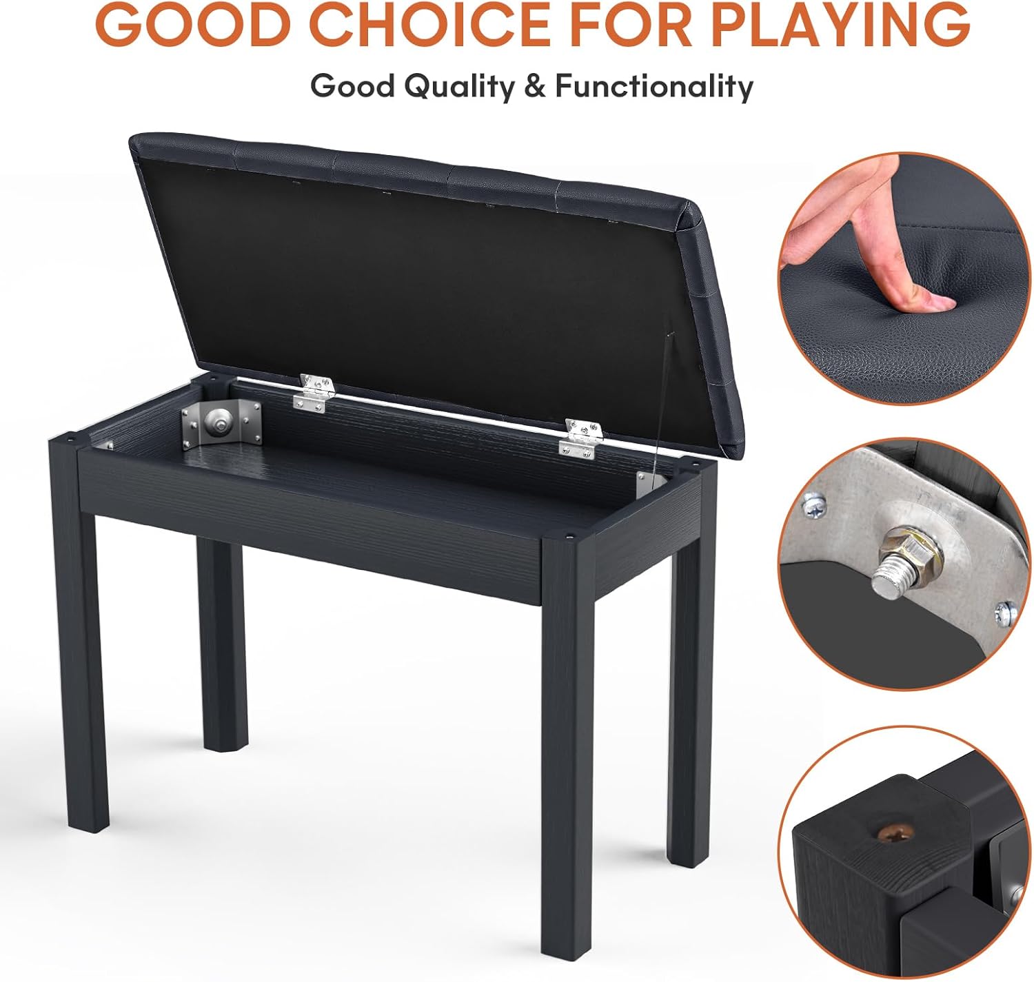 ZHRUNS Digital Piano, 88 Key Weighted Keyboard Piano, Duet Piano Bench with Storage