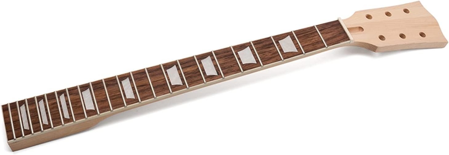 Electric Guitar Neck 22 Fret 25.2inch Solid for Style DIY Replacement Unfinished Guitar Neck