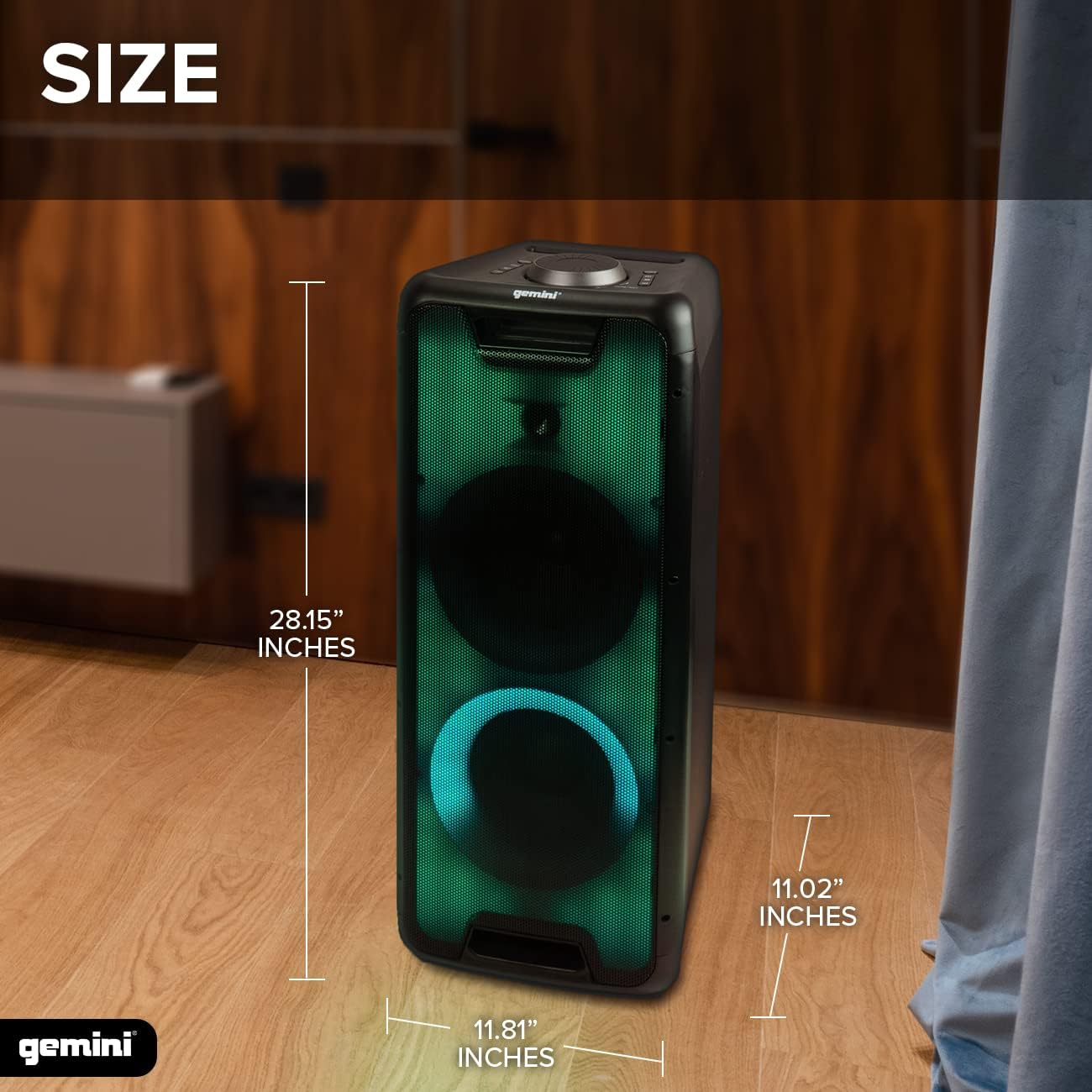 Gemini Bluetooth Speaker 1000W with LED Light Show, Dual 8