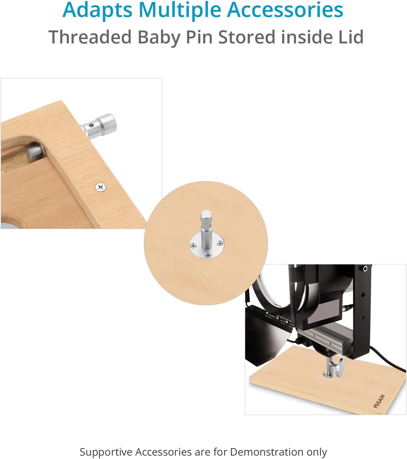 PROAIM Nested APPL-Box Set for Studio, Film Set & Photography. 5/8” Baby Pin Mount for Accessories. Multifunctional Wooden Boxes for Propping, Levelling, Sitting, or Standing (AB-12)