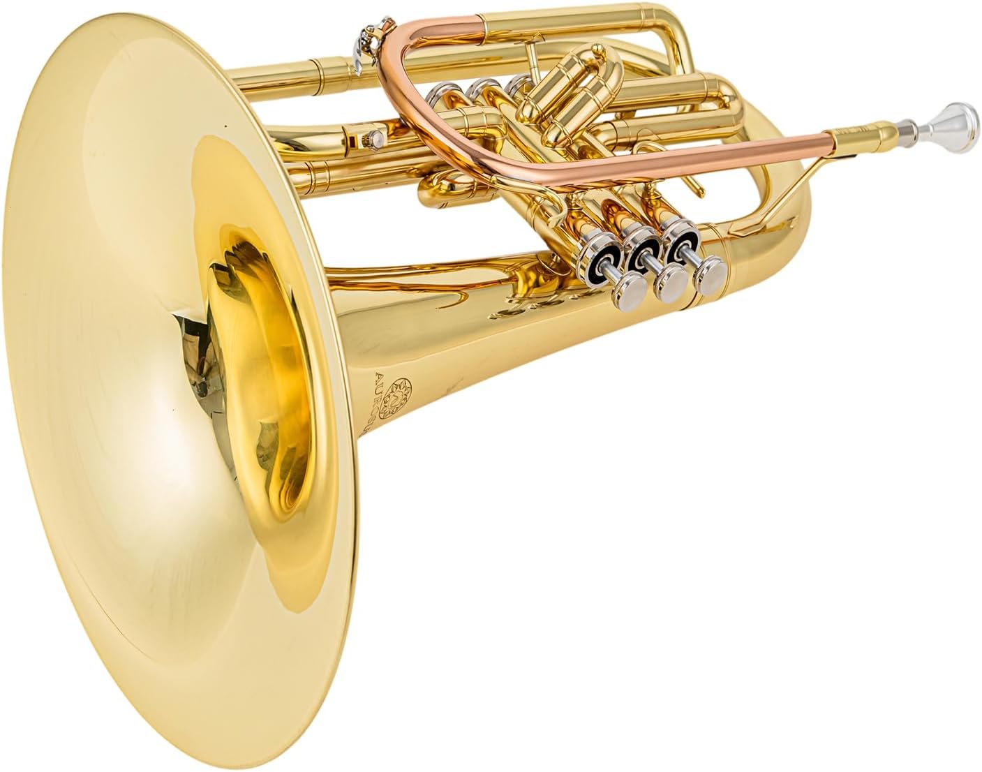 jmg-600 marching mellophone for advanced beginners and high school students f key brass instrument with phosphor copper leadpipe gold lacquer finish