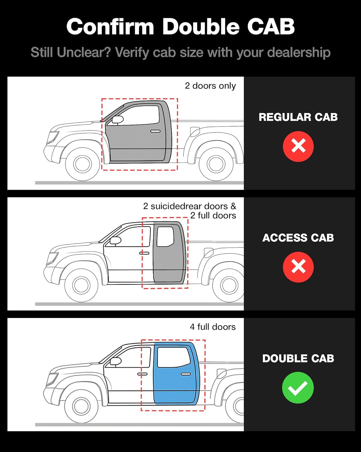 3W Floor Mats Fit Toyota Tacoma 2016-2023 (Only for Double Cab and Automatic), TPE All Weather Custom Fit Floor Liner for Toyota Tacoma SR/SR5/TRD/Limited/Trail Accessories Car Liners, Black