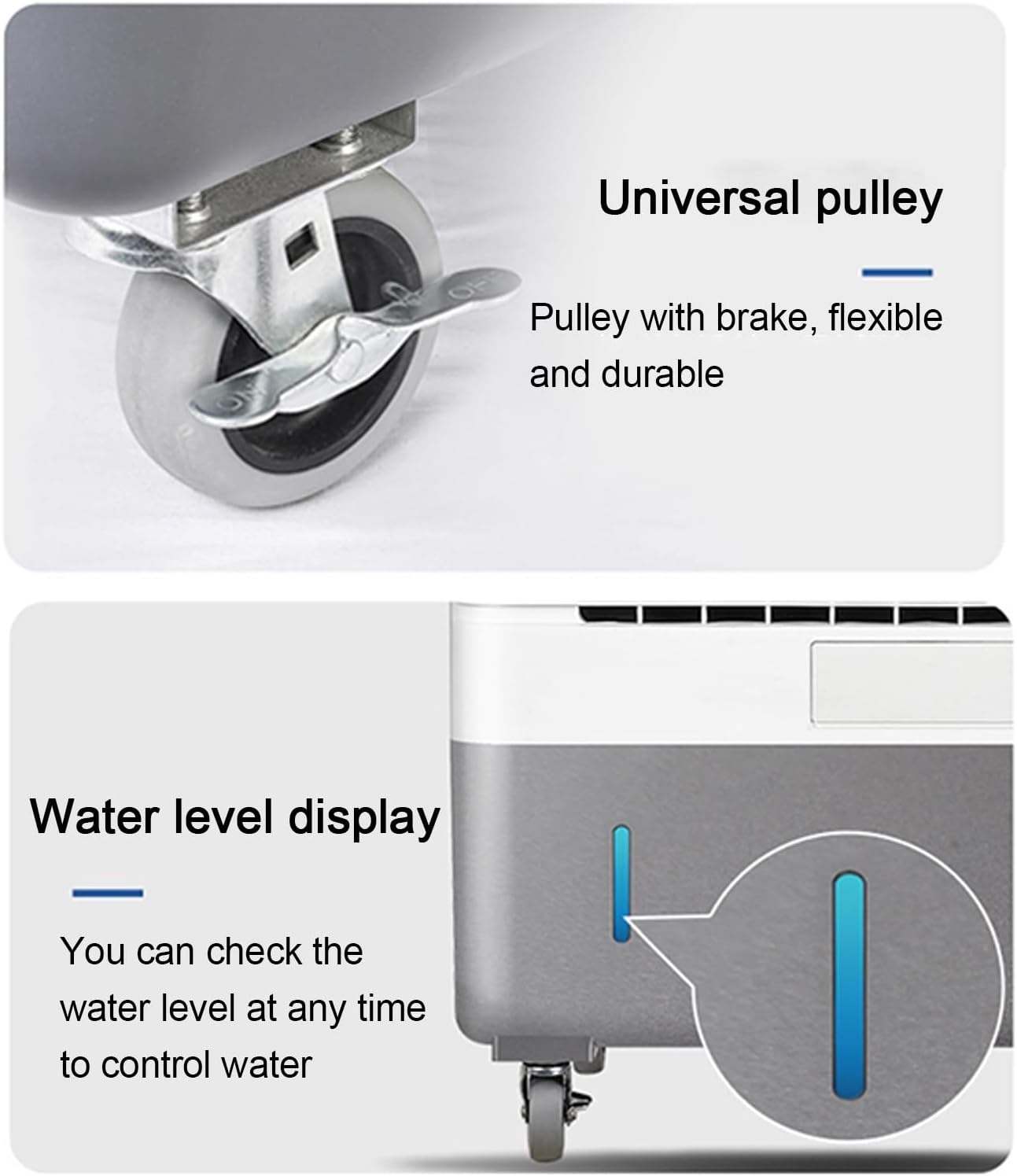 Industrial Air Conditioner Portable Evaporative Air Cooler Swamp Cooler with 10.6 Gallon Tank, 3 Speed Settings, Ideal for Cooling Homes, Garages, and Patios