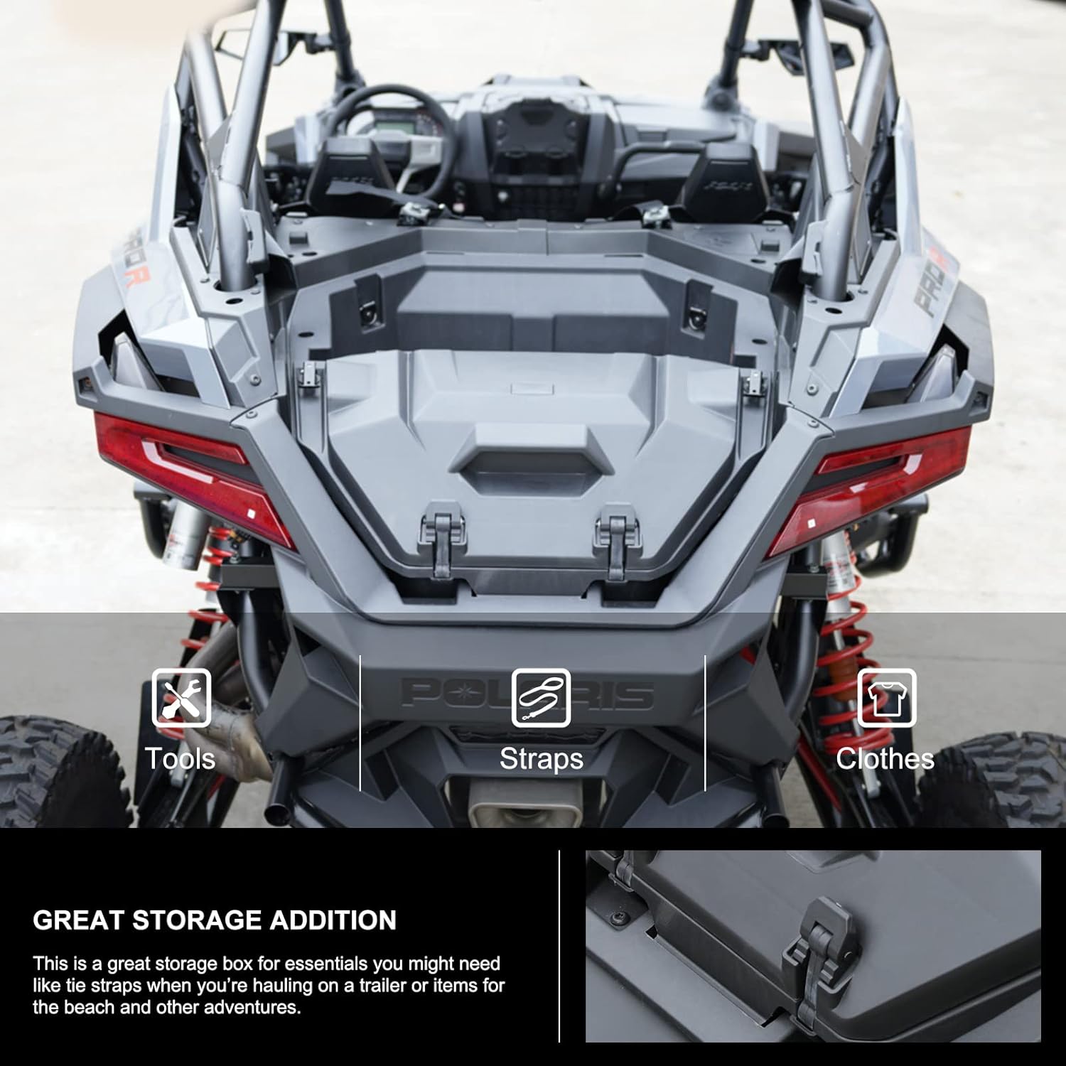 KIWI MASTER 36 QT Rear Cargo Box for 2022-2026 Polaris RZR Pro R/ 4 Accessories Rear Storage Bin 2884236