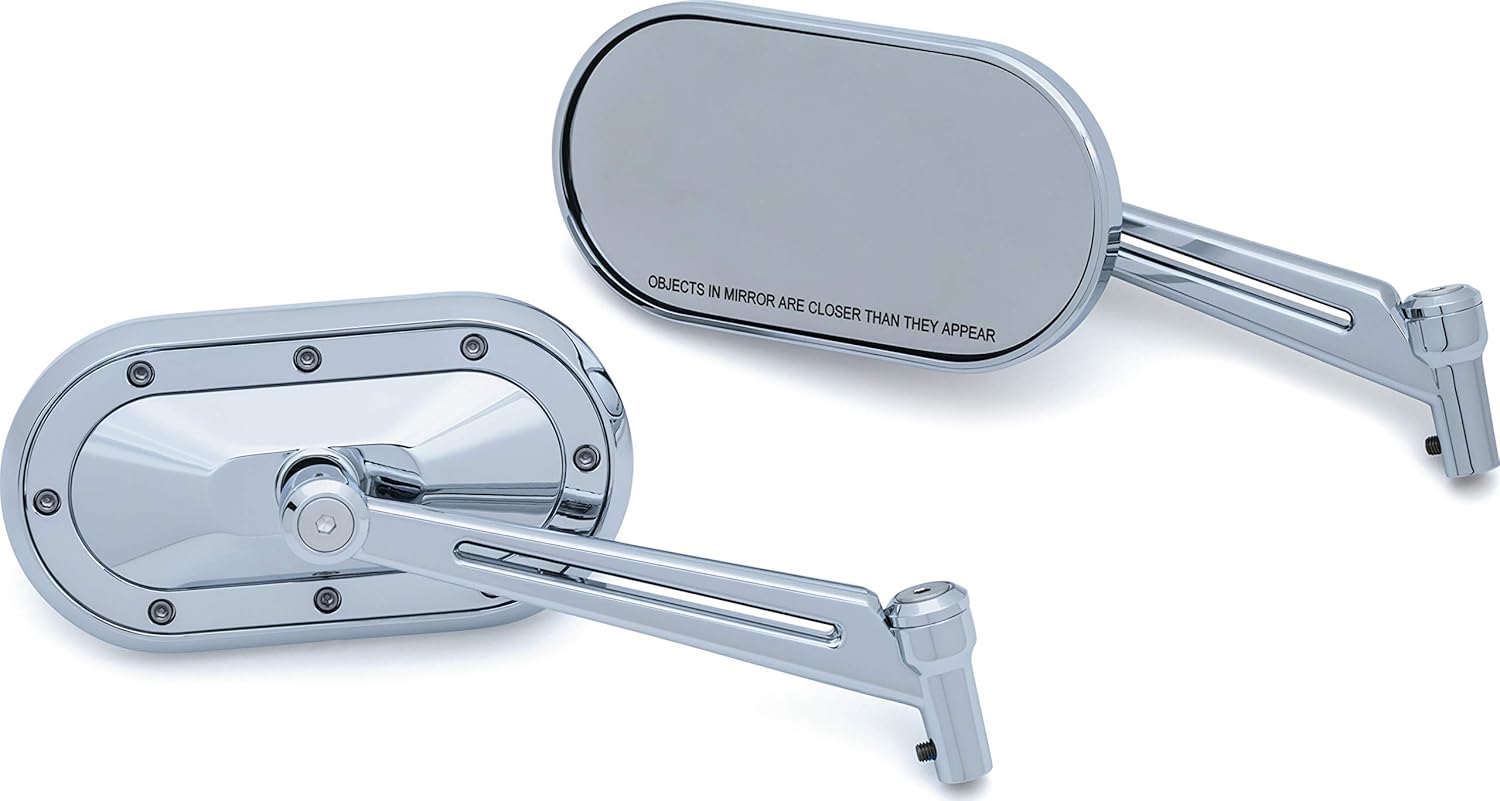 Kuryakyn 1736 Motorcycle Handlebar Accessory: Heavy Industry Rear View Side Mirrors, Chrome, 1 Pair