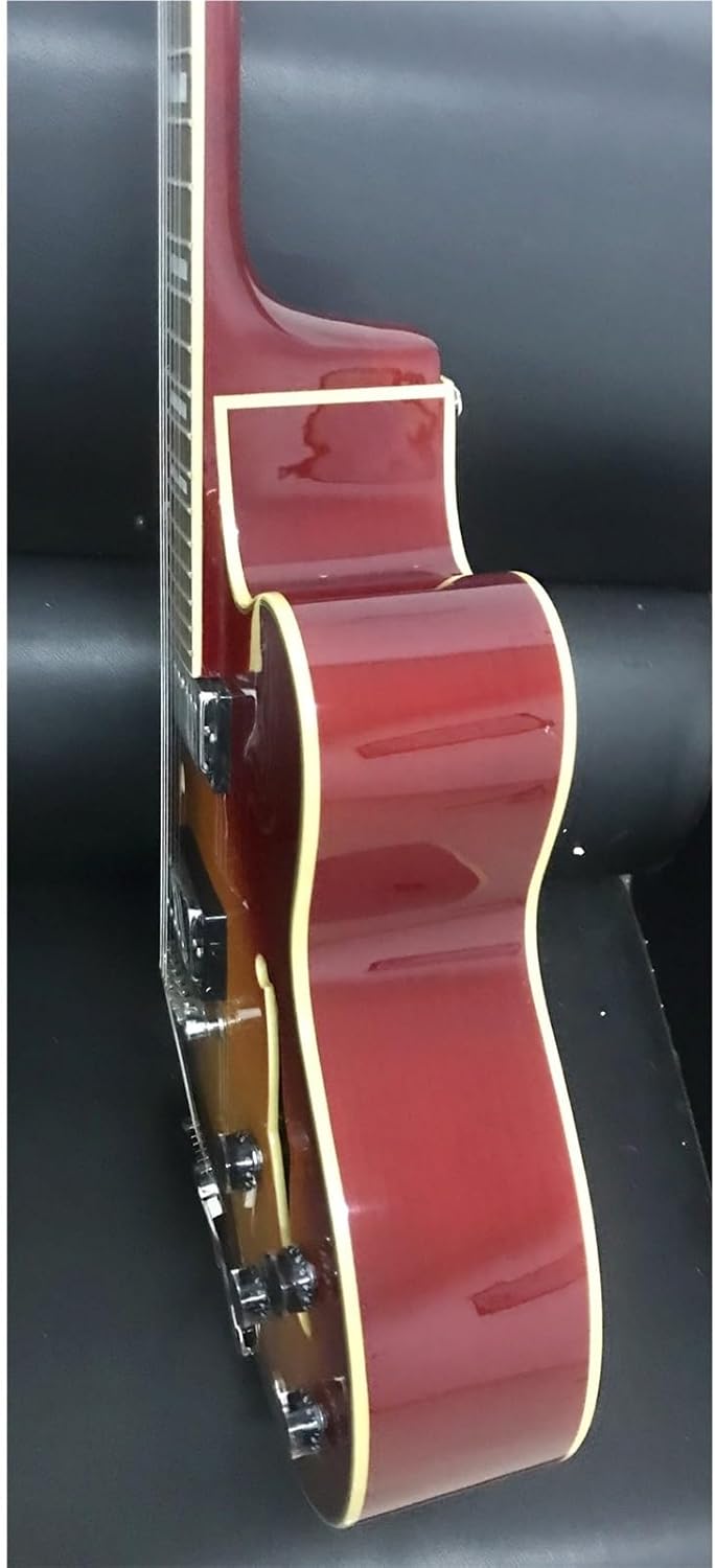 Beginner Electric Guitar Kits Sunset Color Single Cut Rounded Fully Hollow F Hole Jazz Electric Guitar