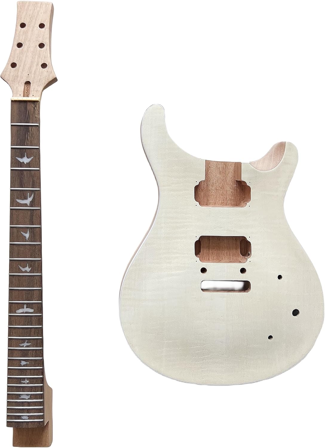 DBL PRS Style DIY Electric Guitar Kits,6 String Right-Handed with Mahogany Body Mahogany Neck Rosewood Fingerboard Chrome Hardware,Build Your Own Guitar.