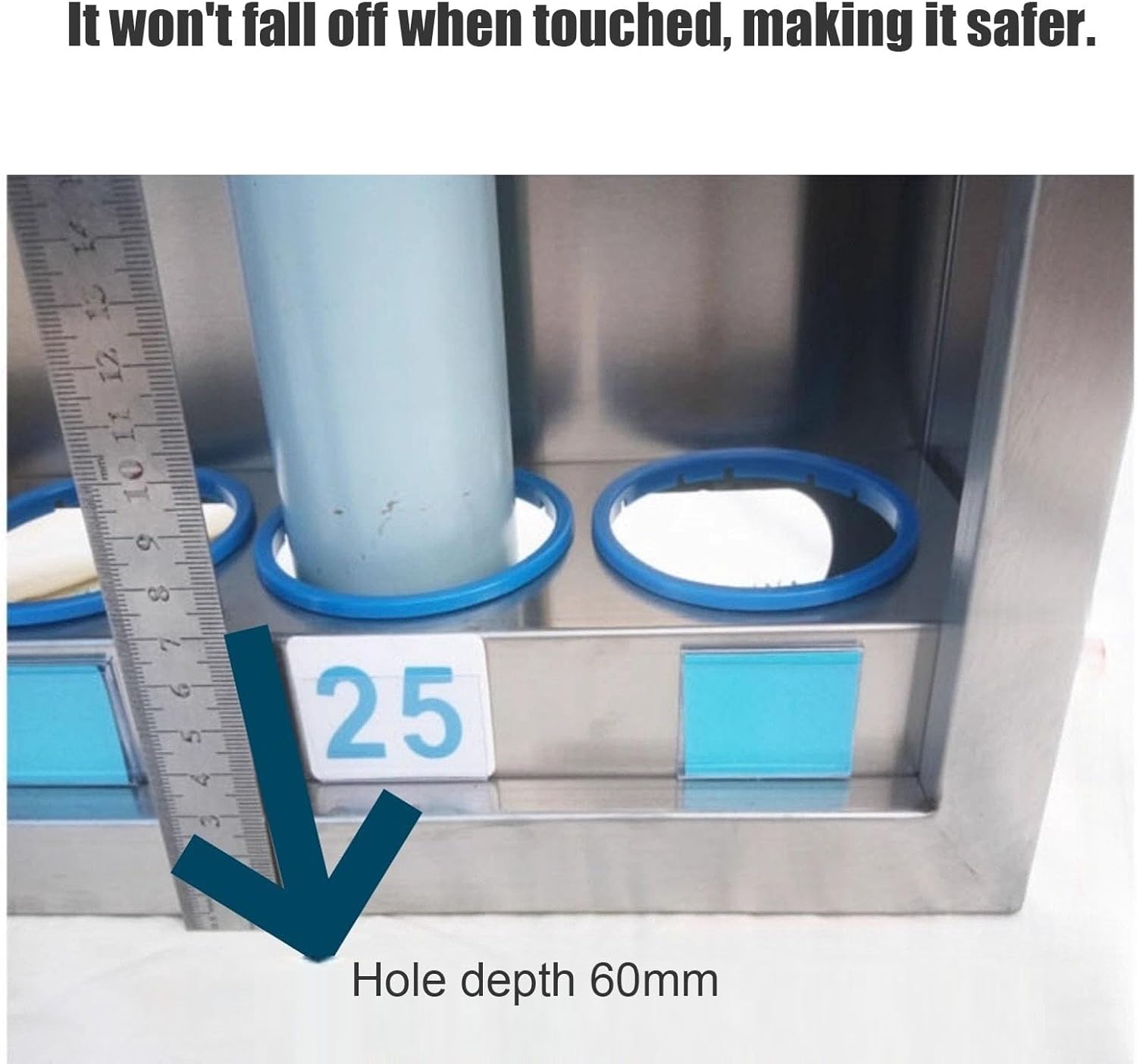 2/3 Layer Wall Mounted Stainless Steel Water Bottle Holder, Employee Cup Storage Organizer,304 Stainless Steel Cup Holder Display Stand for Shopping Malls Factory Restaurant