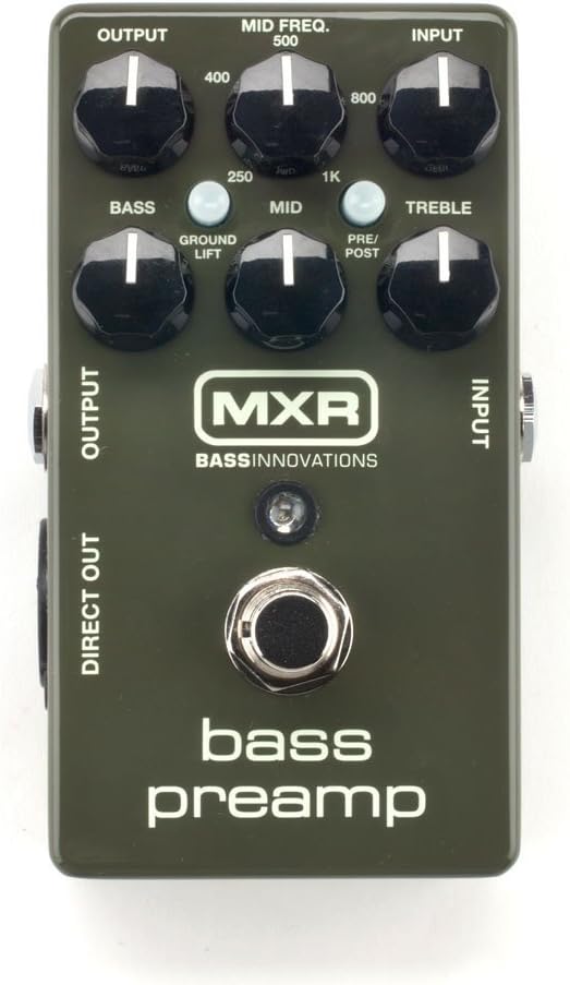 MXR M81 Bass Preamp Pedal Bundle with 9V Power Supply, 2 Patch Cables and 6 Dunlop Picks