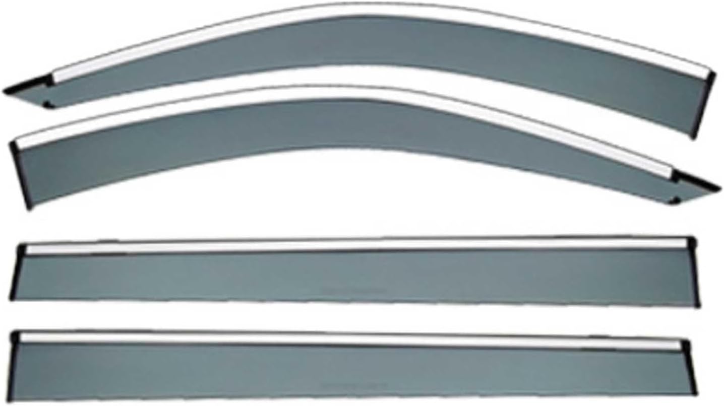 Window Deflectors for Mitsubishi Pajero Sport MK2-KG-KH-PB 2009-2015, Sun Rain Guard Window Visors Vent Shades with Bright Stripes Car Accessories