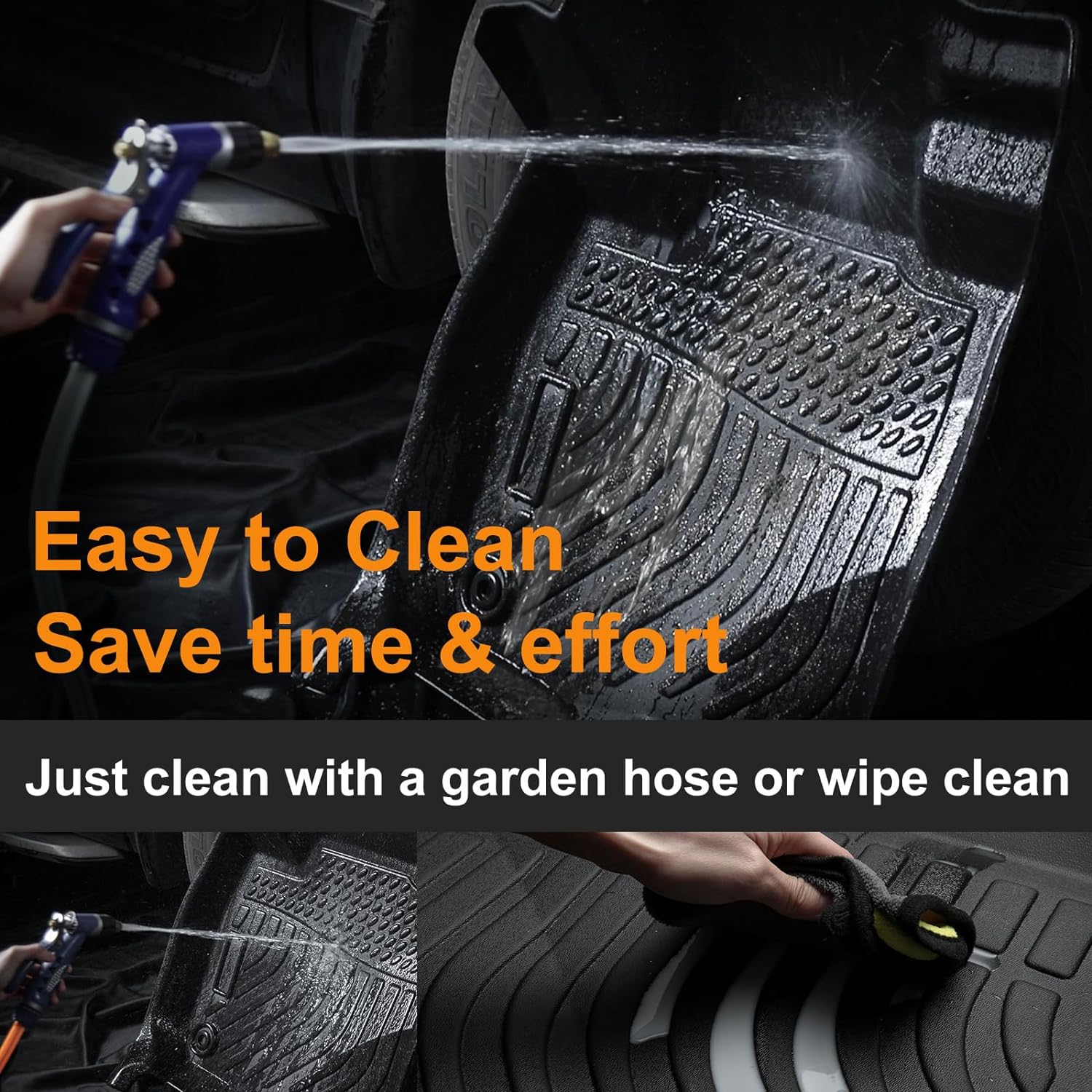 Binmotor-All Weather Car Floor Mats & Cargo Liner for Volvo S60 2019-2025,TPE Liners Cargo Trunk Mat for Volvo S60 Accessories