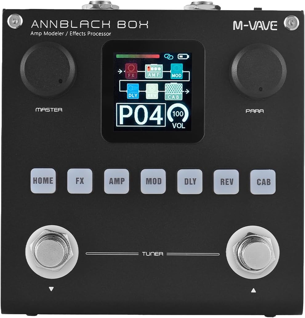 Guitar/Bass AMP Multi Effects Processor 80 Editable Presets 6 Effects Modules 3-Band EQ 20 Preamp 20 IR CAB Slots Multi Effects Pedal LCD Screen Multifunctional Guitar/Bass Effector